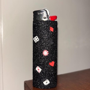 Cards, Dice, Poker, Bedazzled by Hand Chunky Lighter
