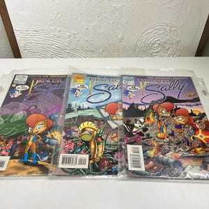 Sonic the Hedgehog Presents Princess Sally Comic Book Set: Archie Comics 1995 (Issues 1-3)