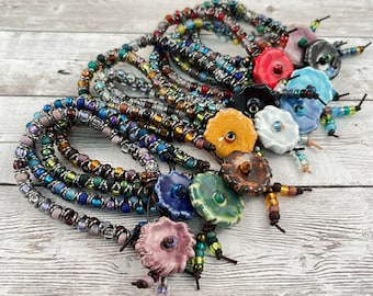 DIY Adult Friendship Bracelet Kit: Zig-Zag Style. Mixed-Bead Palettes by Marsha Neal Studio