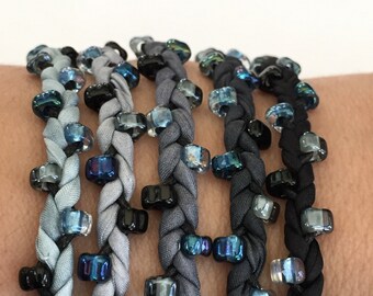 DIY Silk Wrap Braided Bracelet Kit: Adult Friendship Bracelets by Marsha Neal Studio