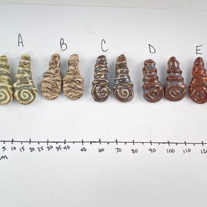 Ceramic Beads One Pair Swirl Spiral Tear Drop Design Earring Sized Pairs Marsha Neal Studio Handmade Beads 9A image 2