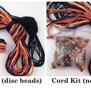 DIY Wrap Silk Bracelet or Cord Kit You Make Five Adult Friendship Bracelets in Halloween Orange and Black Palette image 3
