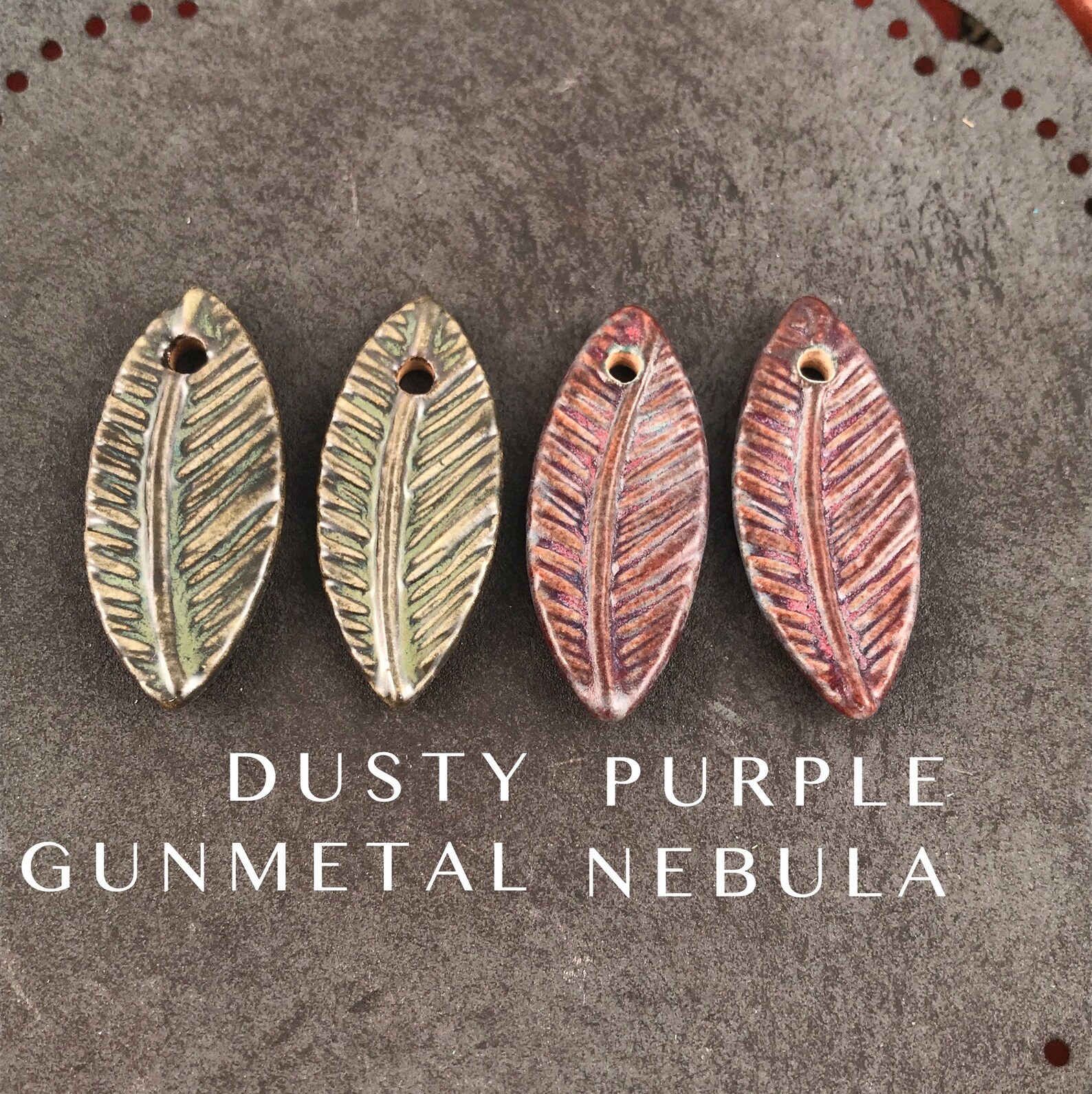 Handmade Ceramic Beads Feather Beads Leaf Chocolate Etsy