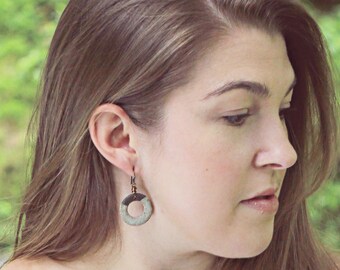 Handmade Ceramic Hoop Earrings. Simple lightweight design by Marsha Neal Studio