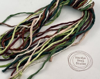 Hand Painted Silk Cord - Hand Dyed Silk - Silk Ribbon - Jewelry Supplies - Craft Supplies - 10 Silks - 2mm Silk Cord Item No.560