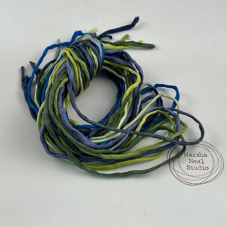 Hand Painted Silk Cord Hand Dyed Silk Silk Ribbon Jewelry Supplies Craft Supplies 10 Silks 2mm Silk Cord Item No.576 image 2