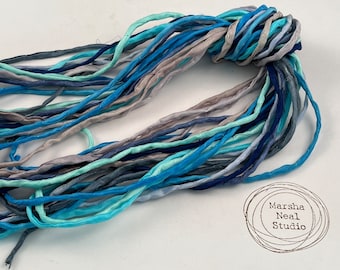 Hand Painted Silk Cord - Hand Dyed Silk - Silk Ribbon - Jewelry Supplies - Craft Supplies - 10 Silks - 2mm Silk Cord Item No.574