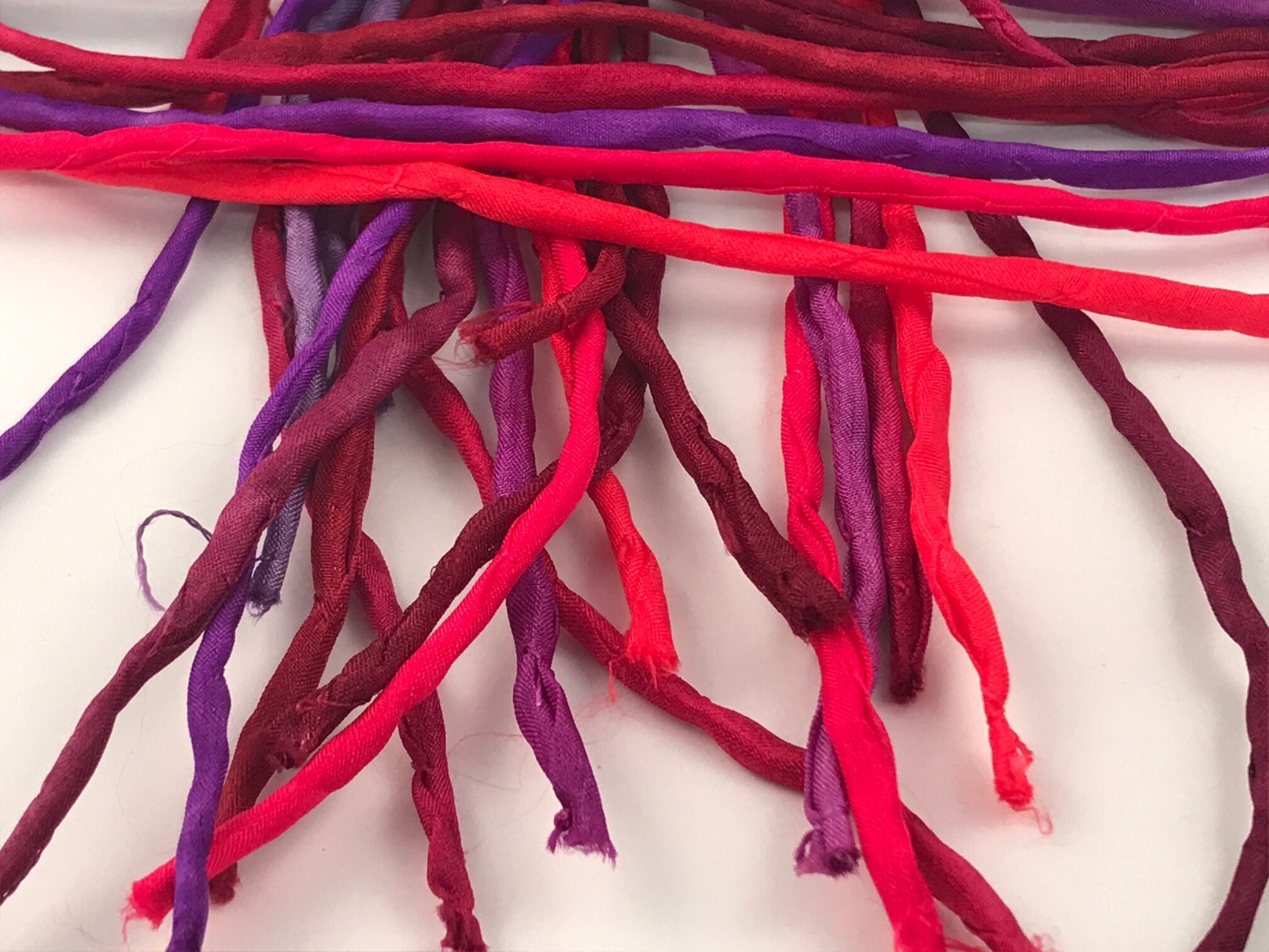 Hand Painted Silk Cord Hand Dyed Silk Silk Ribbon Etsy