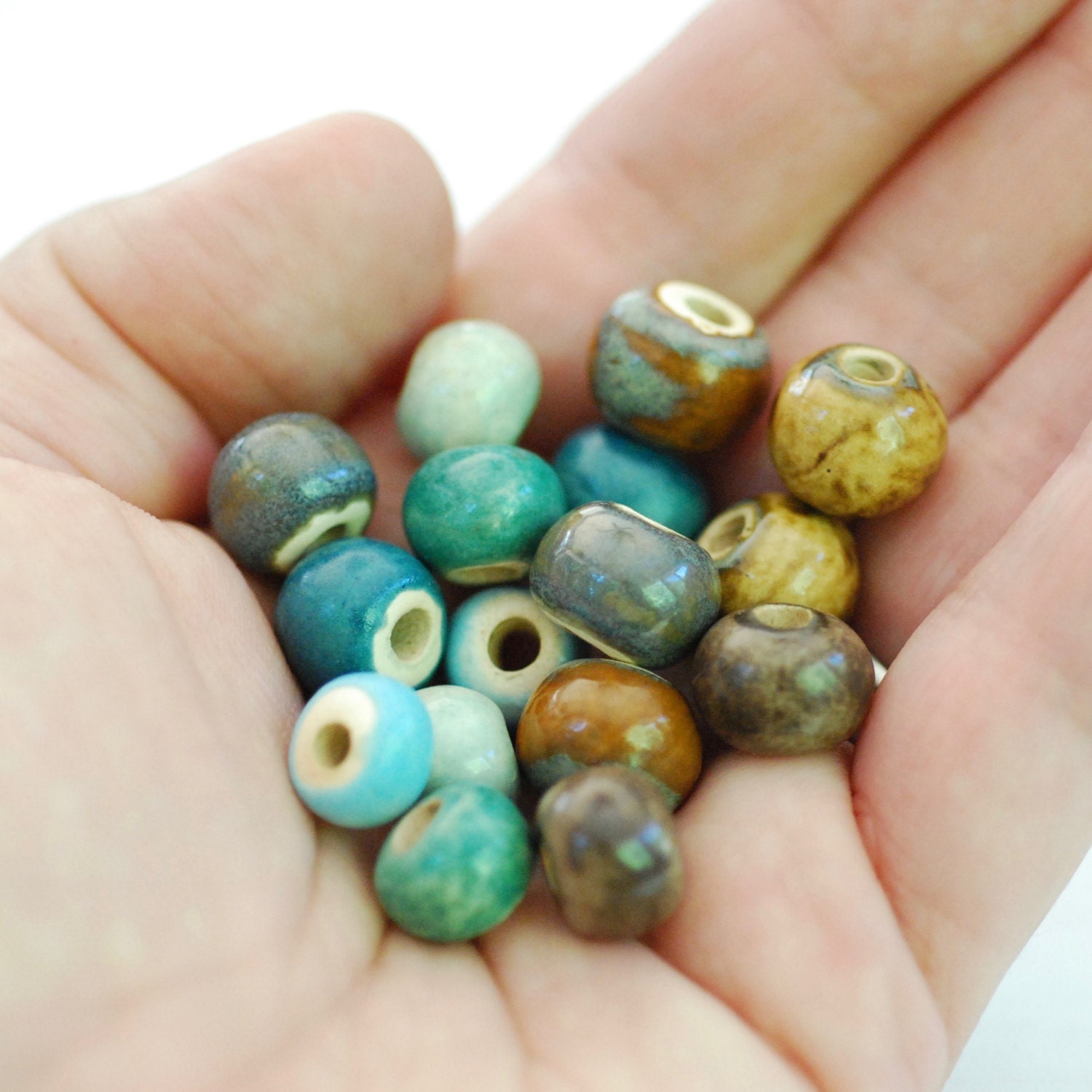 Handmade Ceramic Beads Round Beads Made to Order You Etsy