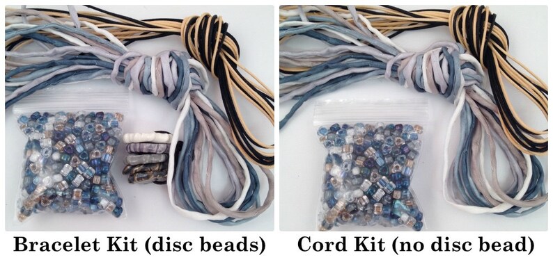 DIY Silk Wrap Bracelet or Silk Cord Kit DIY Craft Kit DIY Bracelet You Make Five Adult Friendship Bracelets in Winter Wonderland Palette image 3