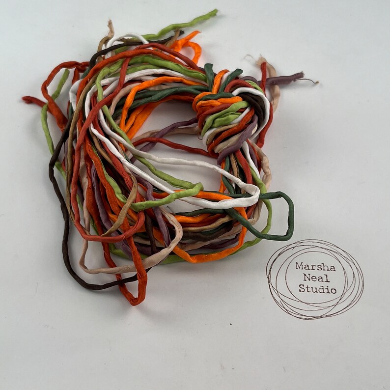 Hand Painted Silk Cord Hand Dyed Silk Silk Ribbon Jewelry Supplies Craft Supplies 10 Silks 2mm Silk Cord Item No.561 image 2