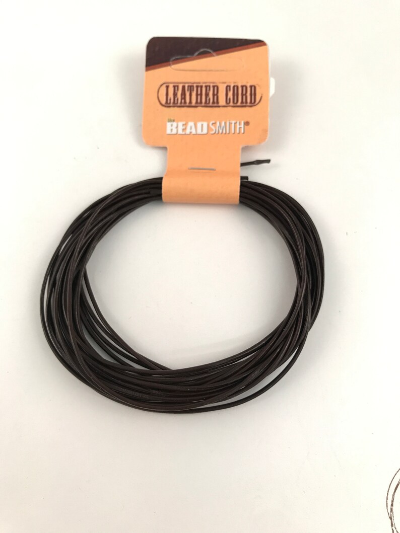 1mm round leather cord 5 yards 1mm natural leather 1mm brown leather 1mm black leather 180 inches Jewelry Supplies Stringing image 3