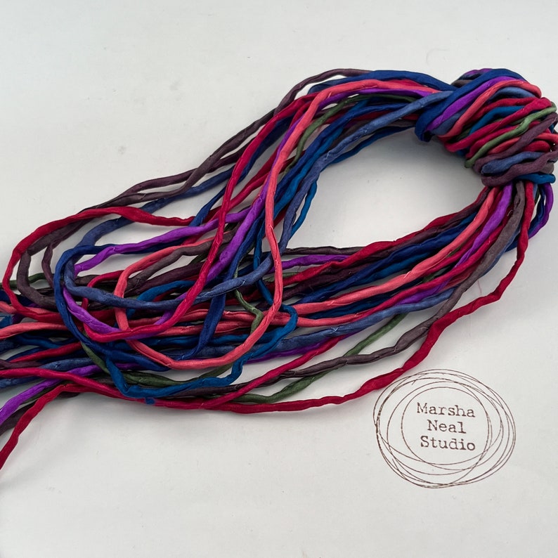 Hand Painted Silk Cord Hand Dyed Silk Silk Ribbon Jewelry Supplies Craft Supplies 10 Silks 2mm Silk Cord Item No.566 image 1