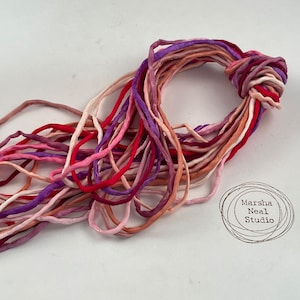 Hand Painted Silk Cord Hand Dyed Silk Silk Ribbon Jewelry Supplies Craft Supplies 10 Silks 2mm Silk Cord Item No.577 image 1