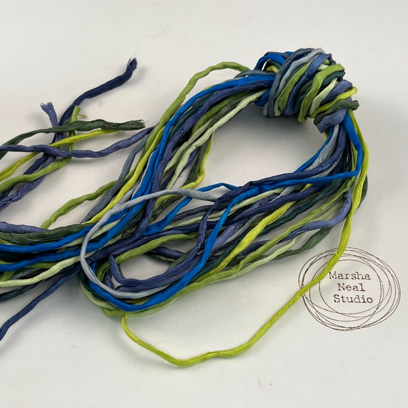 Hand Painted Silk Cord Hand Dyed Silk Silk Ribbon Jewelry Supplies Craft Supplies 10 Silks 2mm Silk Cord Item No.576 image 1