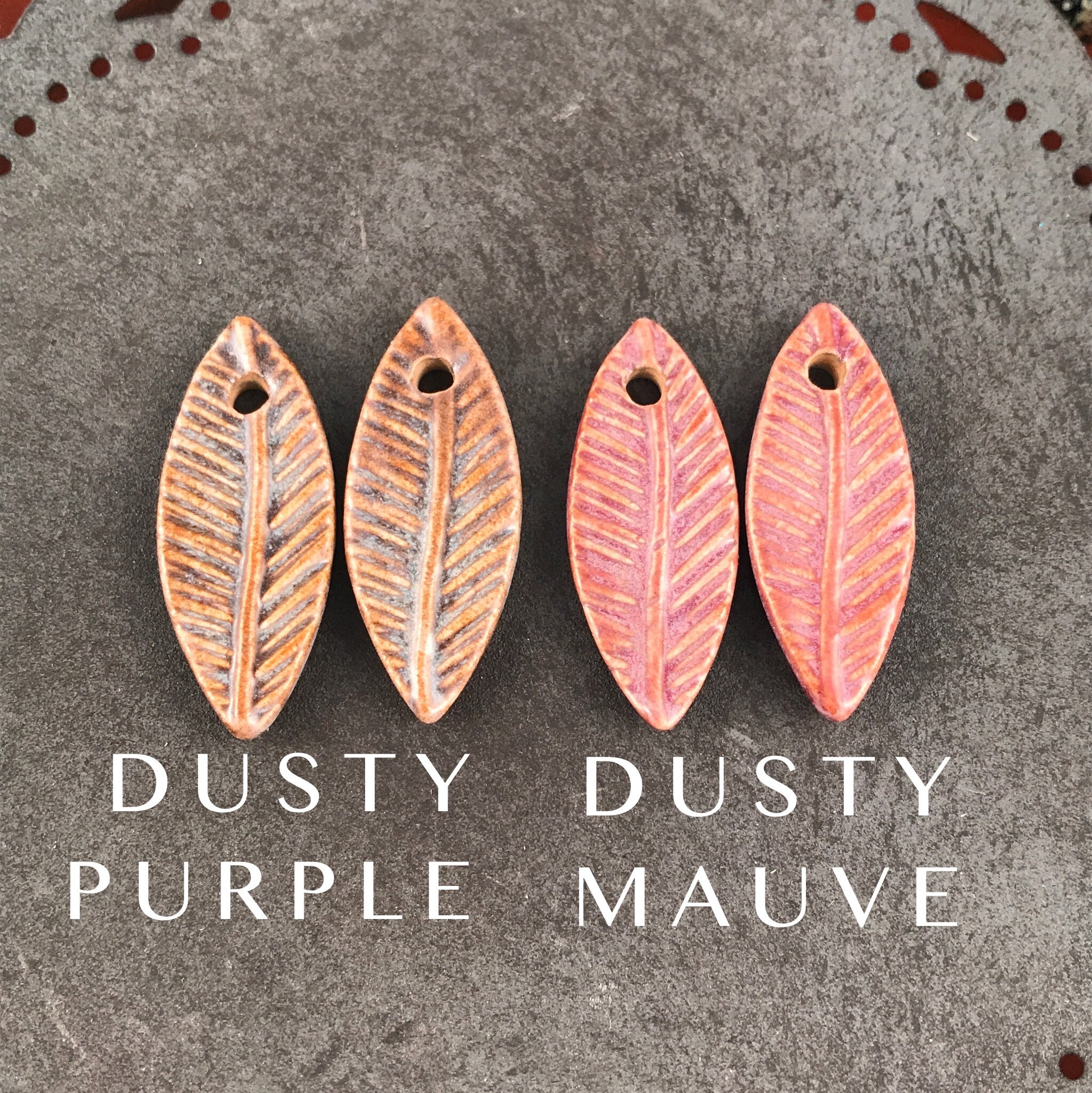 Handmade Ceramic Beads Feather Beads Leaf Chocolate Etsy