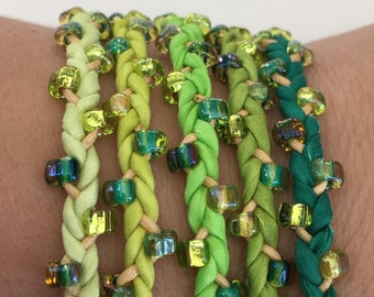 DIY Silk Wrap Braided Bracelet Kit: Adult Friendship Bracelets by Marsha Neal Studio