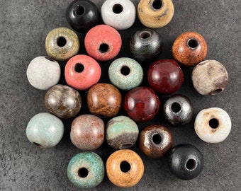 Handmade Stoneware Ceramic Beads: Glazed Round Beads by Marsha Neal Studio