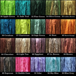 Hand Dyed Silk Ribbon Silk Cord DIY Craft Jewelry Supplies Craft Supplies 2mm Round Silk Cord Strand You Pick the Colors image 4