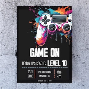 Video Game Birthday Invitation, EDITABLE gamer birthday invitation, game birthday party, video game party, video games, birthday party