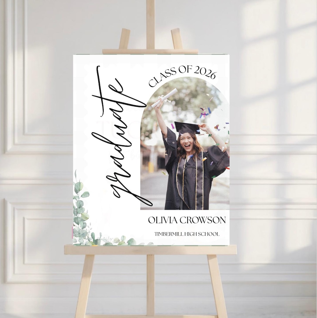 Modern Graduation Party Poster | 18x24 Celebration Sign (digital ...