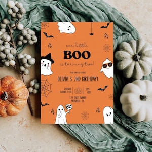 Editable Little Boo Birthday Invitation: Ghost Halloween Party (Digital Download)