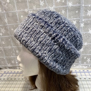Adult minky PILLBOX Hat, navy Minky chenille Cuddle hat, Women&#39;s Winter Hat