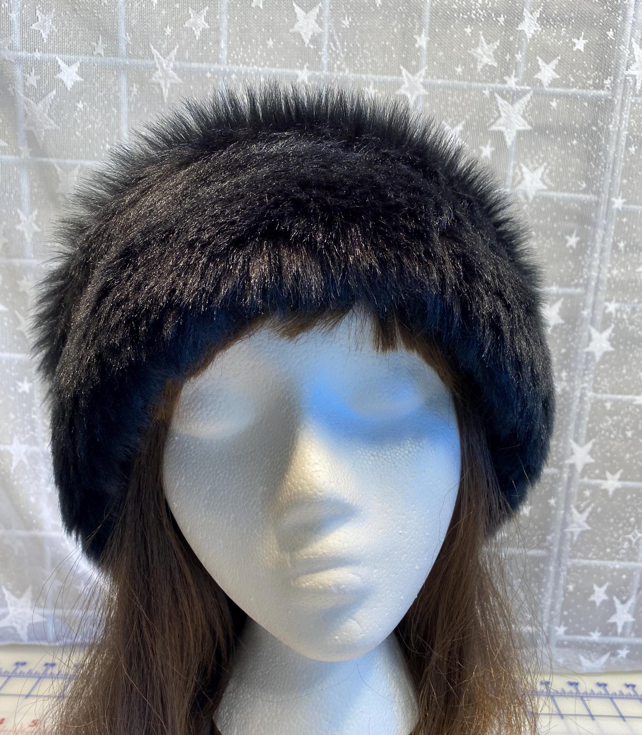 Black Wool Blend Women\'s Fur-Trim Pillbox Hat Margot Sable Pillbox Hat – Apparis main image 4