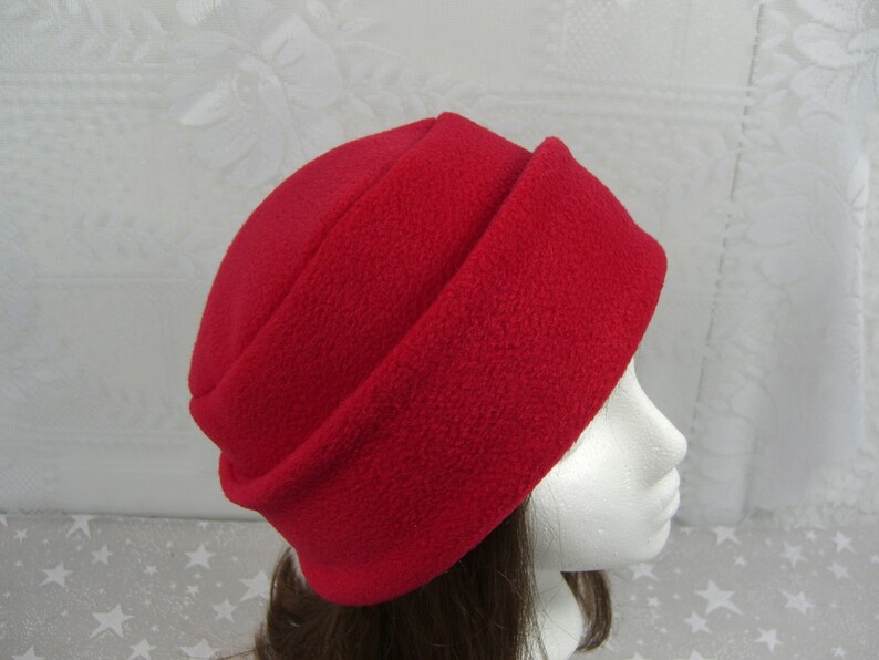 Adult Fleece PILLBOX Hat Red Fleece Hat Women's Fleece Etsy