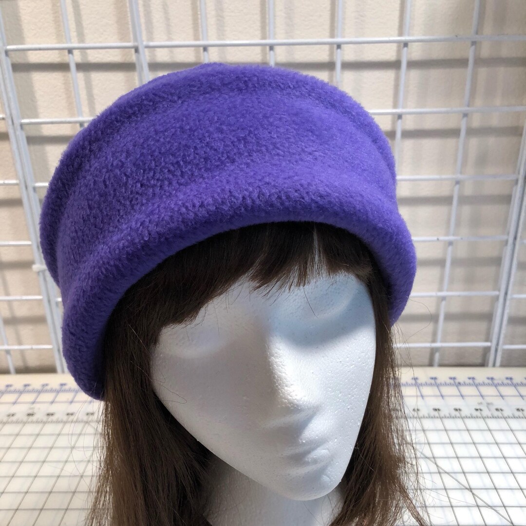 Adult Fleece PILLBOX Hat, Purple Fleece Hat, Women's Fleece Hat, Women's Plum Winter Hat Etsy