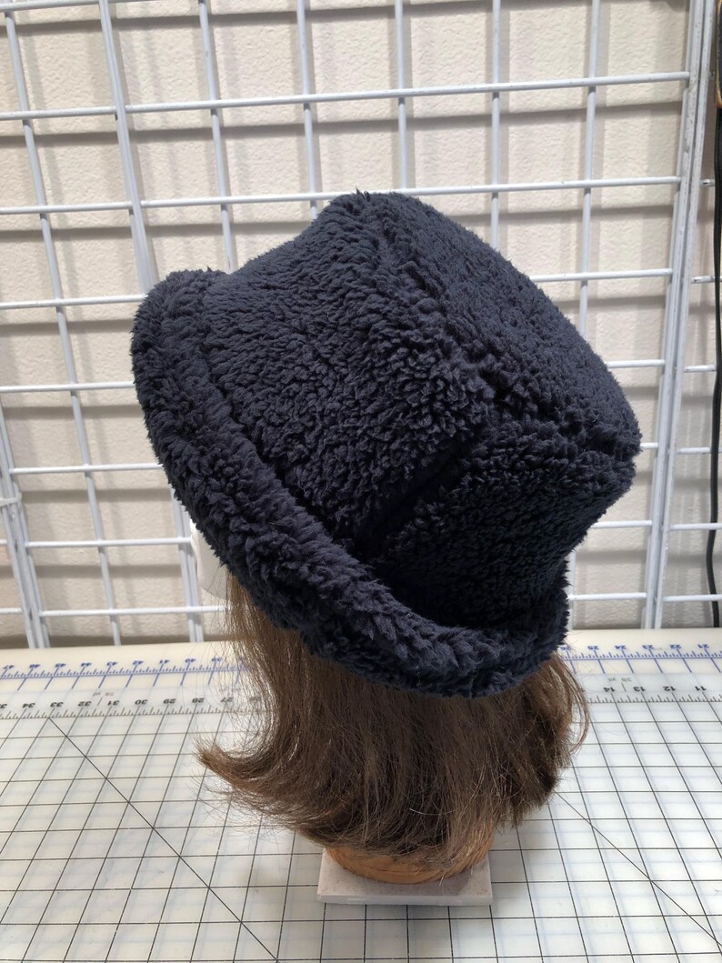 Black Sherpa Minky Hat Women's Winter Hat Winter Hat Etsy