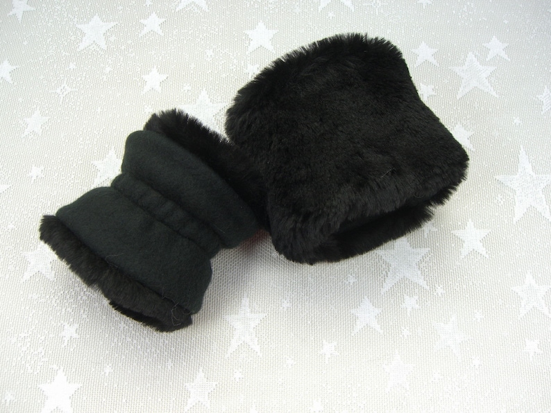 Fluffy White Fur Wrist Cuffs In Silky Soft Long Haired White Faux Fur