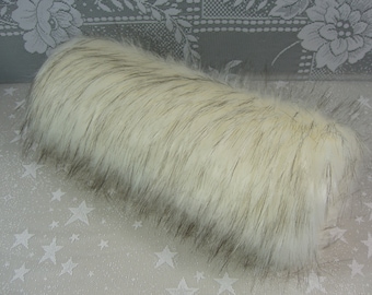 Russian Husky Faux Fur Hand MUFF, Women's Hand Muff, Brown/Cream Husky Faux Fur Muff, Winter Hand Muff, Long Fur Muff
