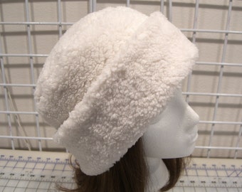 Adult Sherpa PILLBOX Hat, Minky Sherpa Cuddle hat, Women's Winter Hat, Minky Cowl