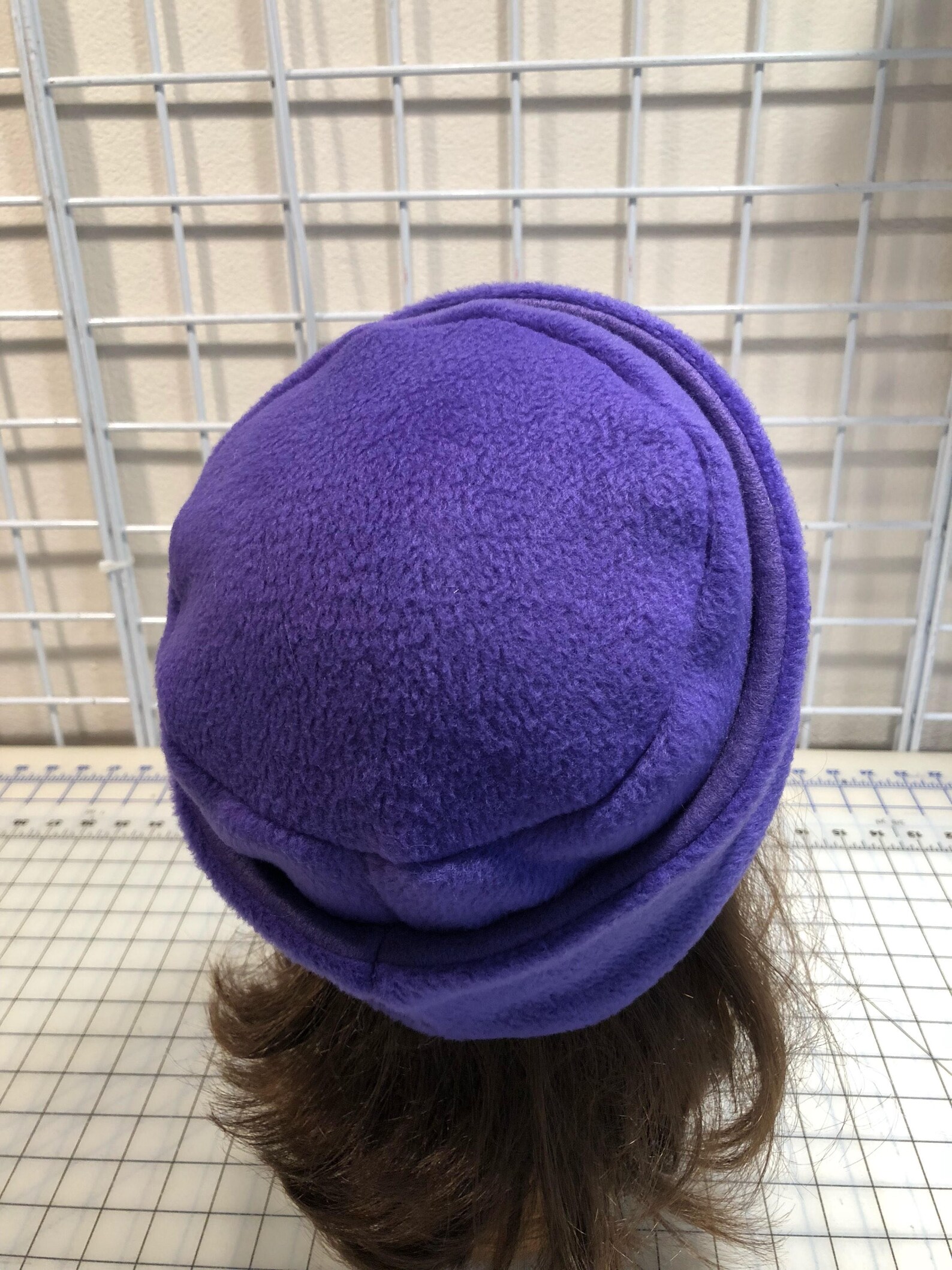 Adult Fleece PILLBOX Hat Purple Fleece Hat Women's Etsy