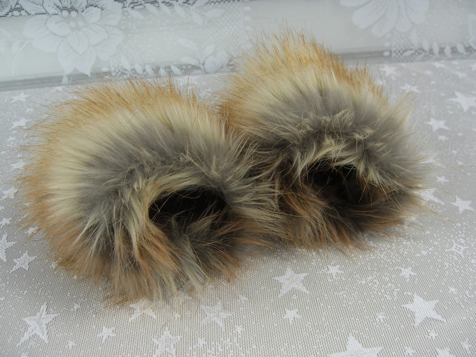 Faux Fur Wrist Cuffs Fur Sleeves Wrist Warmers Fox Gold Tip Etsy