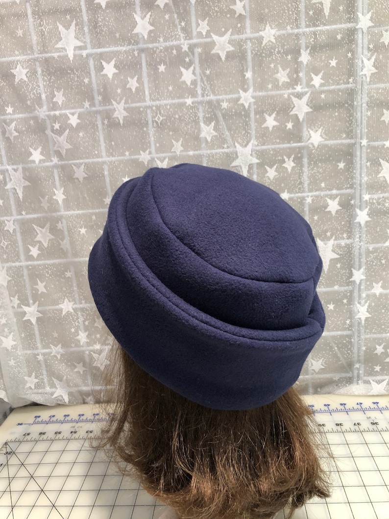 Adult Fleece PILLBOX Hat Dark Navy Blue Fleece Hat Men's Etsy