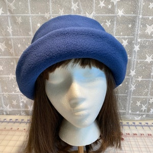 Dusty navy Blue Fleece Hat, Women&#39;s Winter Hat, Winter Fleece Hat, Navy Fleece Hat