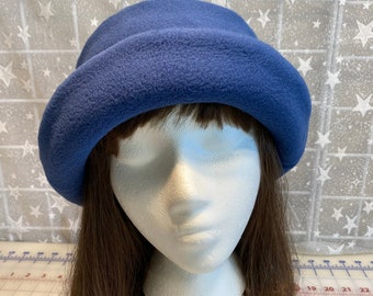 Dusty navy Blue Fleece Hat, Women's Winter Hat, Winter Fleece Hat, Navy Fleece Hat