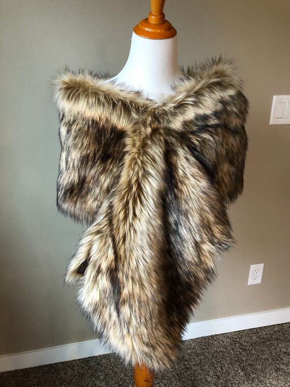 gold fur shawl