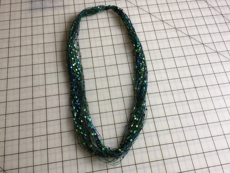 FIBER NECKLACES, Ladder Ribbon Necklace, Emerald Green Fiber Necklace, Jewel Tone Fiber Necklace image 6