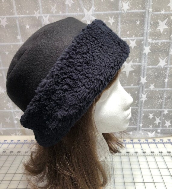 Adult Sherpa Fleece Pillbox Hat Minky 