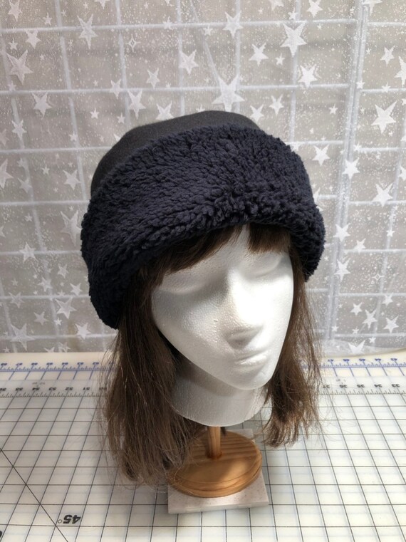 Adult Sherpa Fleece Pillbox Hat Minky 