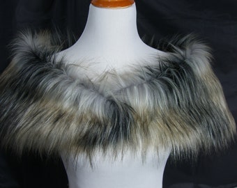 SALE - Faux Fur Shrug, Island Raccoon Faux Fur Shawl, Fur Stole, Wedding Shoulder Wrap