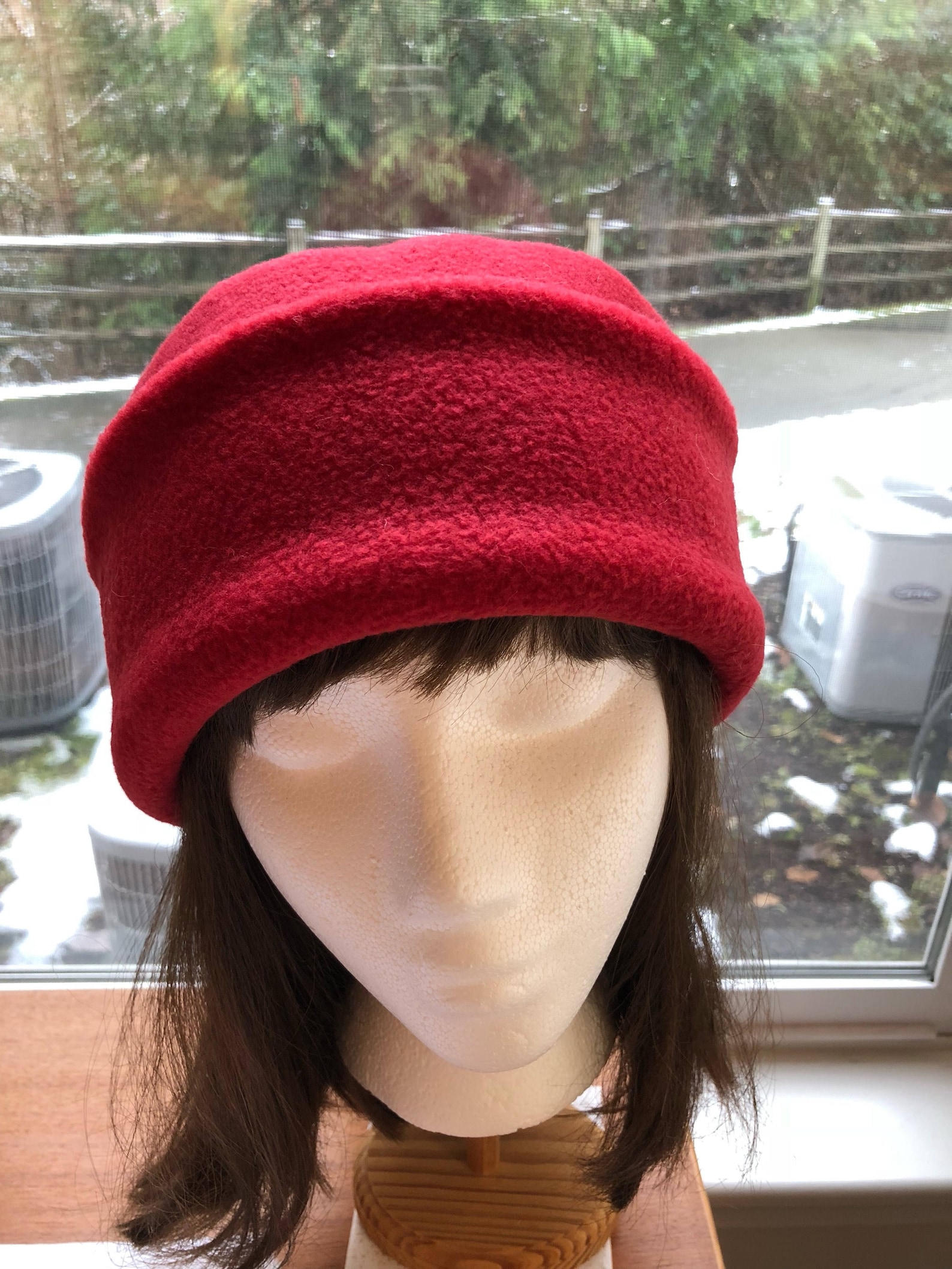 Adult Fleece PILLBOX Hat Red Fleece Hat Women's Fleece Etsy