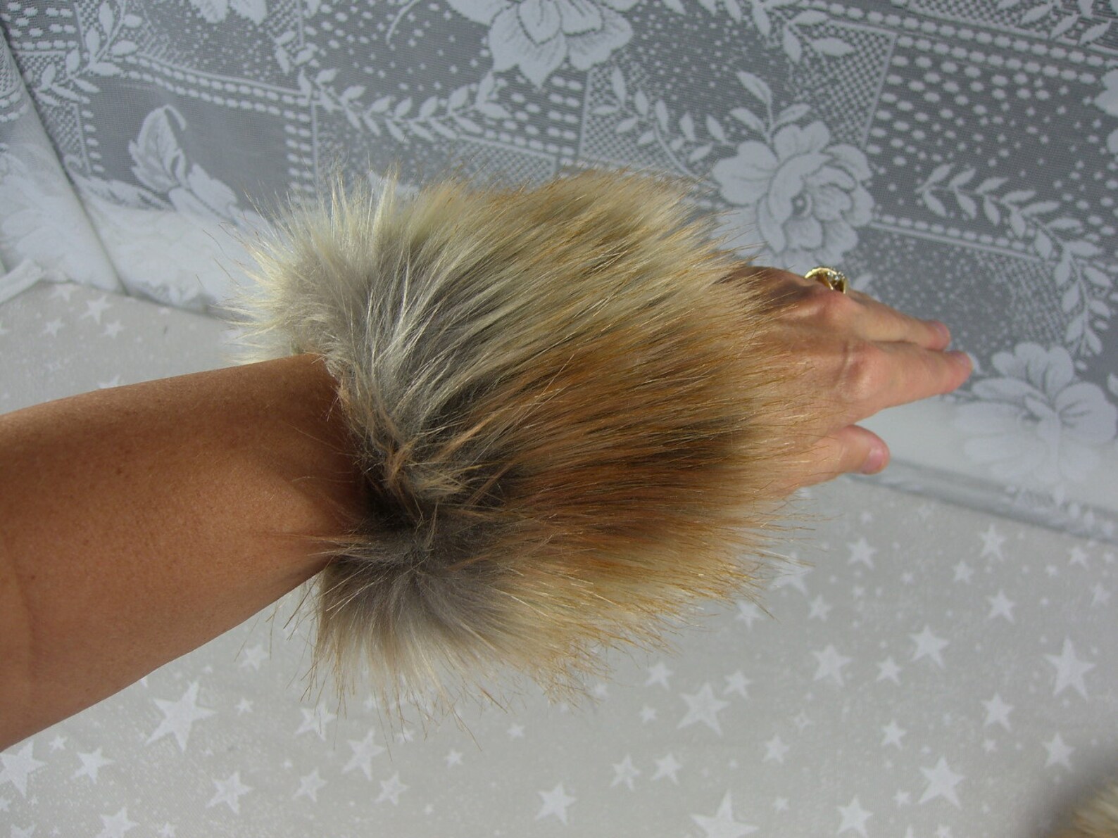 Faux Fur Wrist Cuffs Fur Sleeves Wrist Warmers Fox Gold Tip Etsy