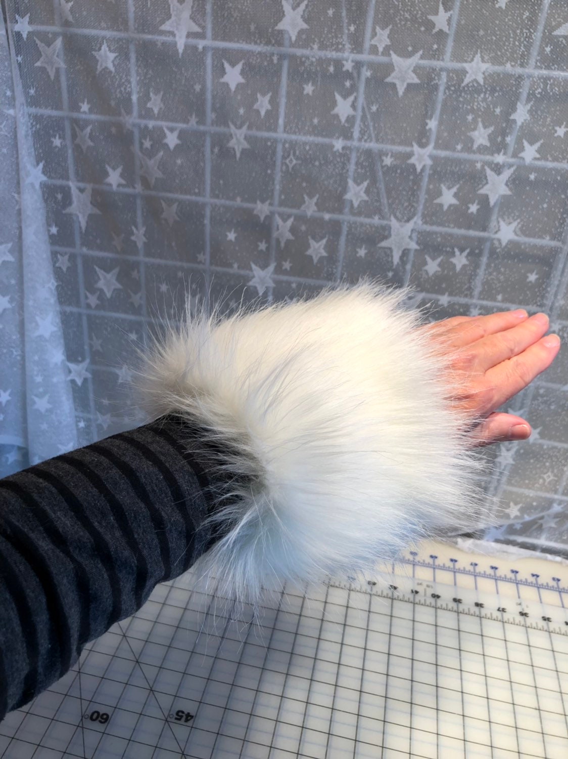Faux Fur Wrist Cuffs Fur Sleeves Wrist Warmers Soft Ivory Etsy