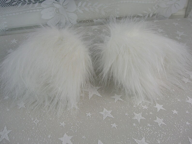 Faux Fur Wrist Cuffs Fur Sleeves Wrist Warmers White Fox Etsy