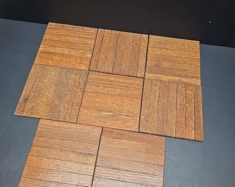 VTG Reclaimed 6"x6" Oak Parquet Floor Tile 5/16" MCM Repair Craft Wood
