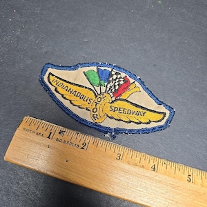 VTG Indianapolis 500 Patch Winged Wheel Racing Indy 500 4" Blue Border